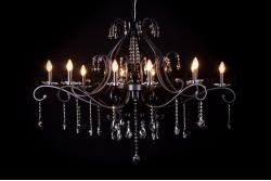 Crystal Chandelier Clarance 10 lights (matt black) Crystal Chandelier Clarance 10 lights (matt black)