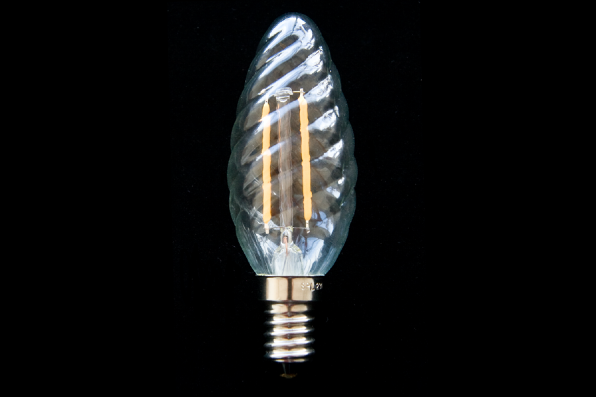 LED Candle E14 clear twisted 4 Watt 2500K (dimmable)