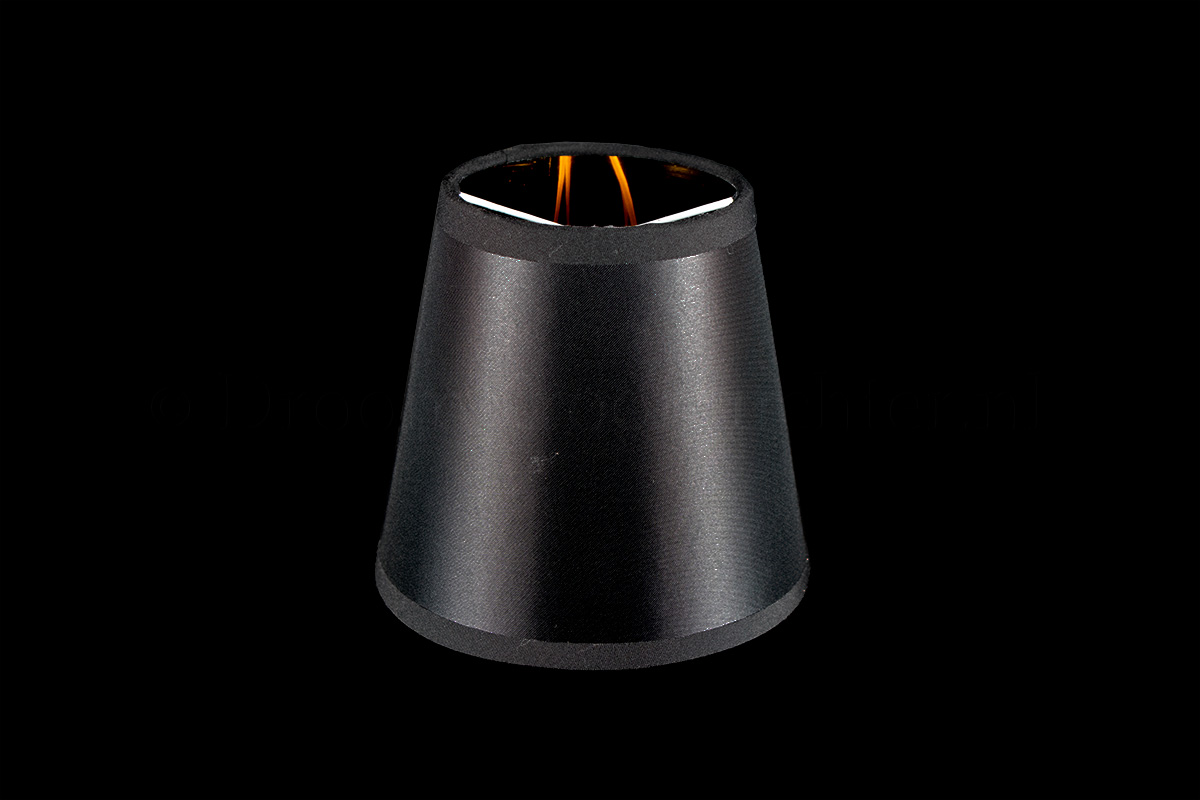 Clip on lampshade fabric linen black with golden refelective inside