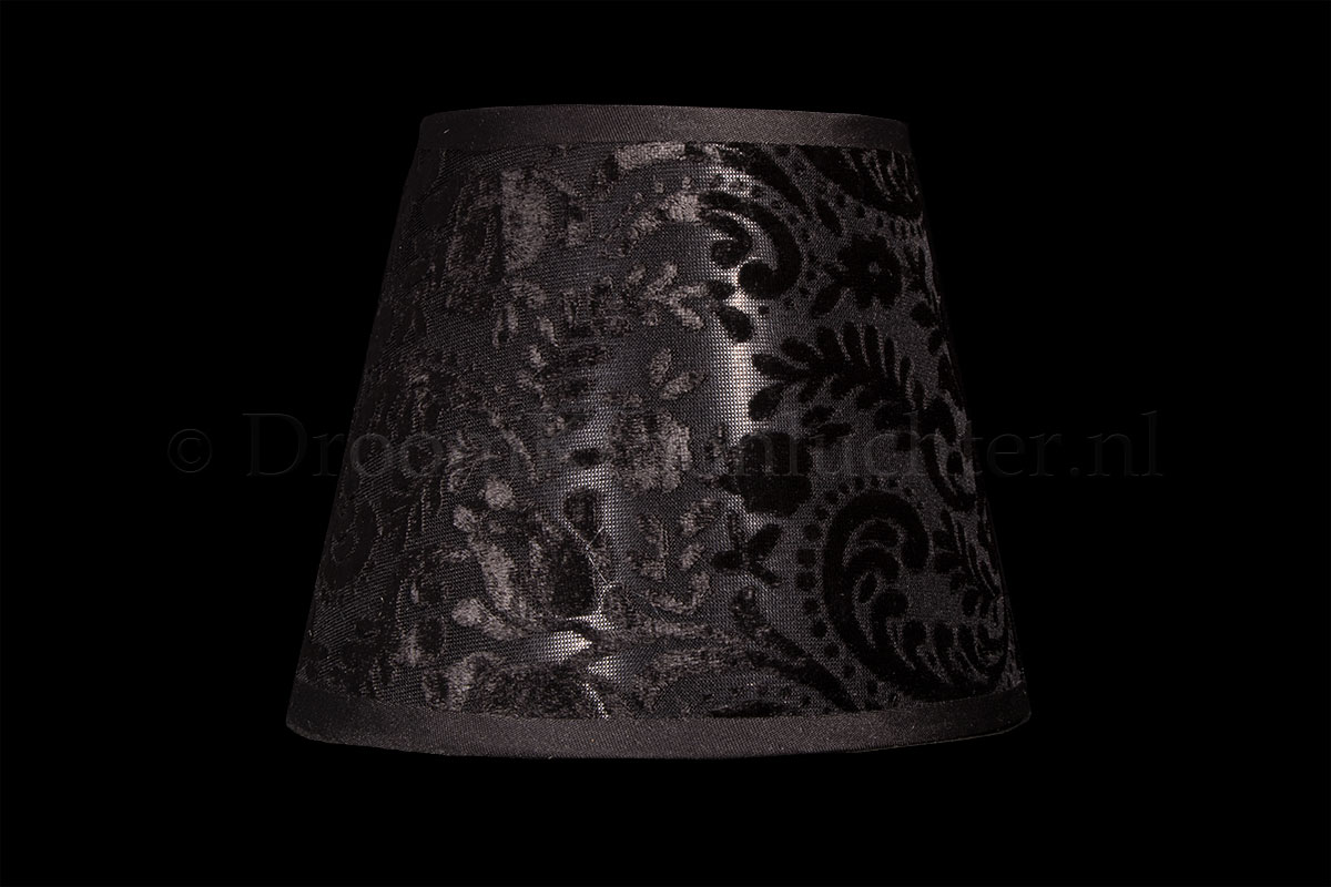 Clip on lampshade Flock black 5.5 Inch (14 cm) Clip on lampshade Flock black 5.5 Inch (14 cm) - Lamp shades for chandeliers