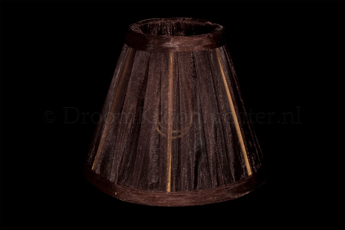 Clip on lampshade Organza dark brown Clip on lampshade Organza dark brown - Lamp shades for chandeliers