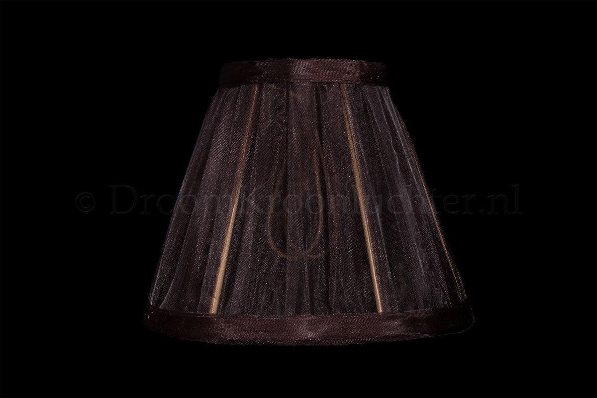Clip on lampshade Organza dark brown Clip on lampshade Organza dark brown - Lamp shades for chandeliers