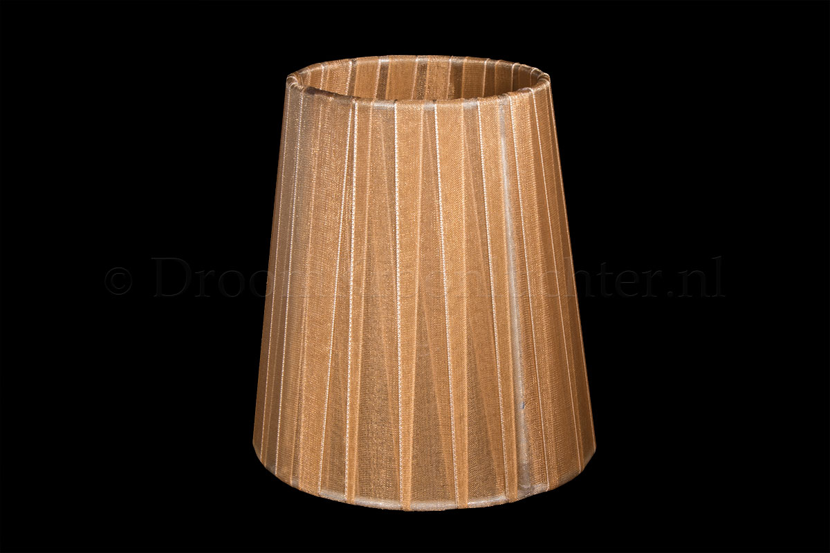 Clip on lampshade organza camel double fabric 