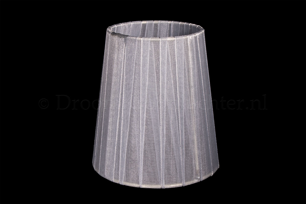 Clip on lampshade organza silver double fabric 