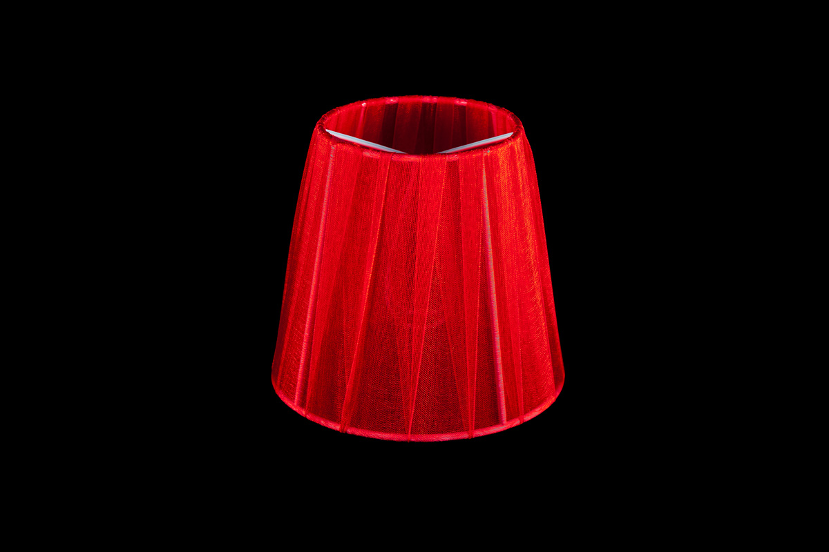Clip on lampshade Organza red double fabric