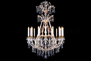 Lustre Louis Baroque en or 16 ampoules - Ø107x143cm (Or/Cristal)