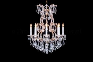 Lustre Louis Baroque en or 8 ampoules - Ø70x80cm (Cristal/Bronze)