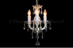Crystal Chandelier Maria Theresa in gold 3 lights - Ø30cm  Crystal Chandelier Maria Theresa in gold 3 lights - Ø30cm
