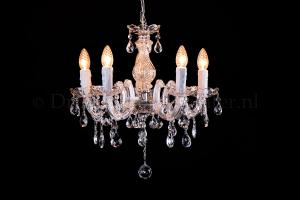 Lustre cristal Marie Therèse en chrome 5 ampoules - Ø45cm 