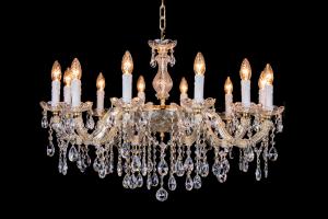 Lustre cristal Marie Therèse en or 12 ampoules - Ø75cm 