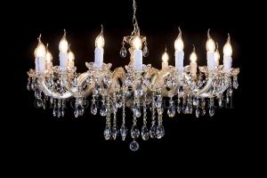Lustre cristal Marie Therèse en or 16 ampoules - Ø95cm