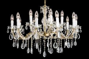 Chandelier Maria Theresa in gold 18 lights - Ø29.5 Inch/75cm Low Model