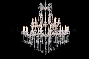 Lustre cristal Marie Therèse en chrome 24 ampoules - Ø125cm 
