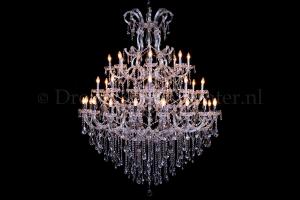 Lustre cristal Marie Therèse en chrome 45 ampoules - Ø150cm