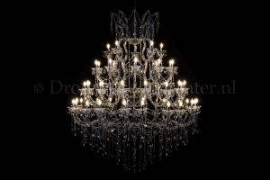 Lustre cristal Marie Therèse en chrome 50 ampoules - Ø170cm 