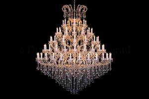 Lustre cristal Marie Therèse en or 91 ampoules - Ø200cm 