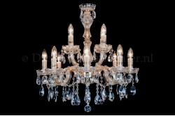 Deluxe Crystal Chandelier Maria Theresa in gold 8+4 lights - Ø60cm (23.6 Inch) Deluxe Crystal Chandelier Maria Theresa in gold 8+4 lights - Ø60cm (23.6 Inch)