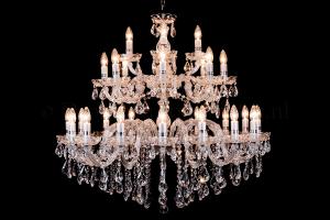 Lustre cristal de luxe Marie Therèse en chrome 28 ampoules - Ø95cm 