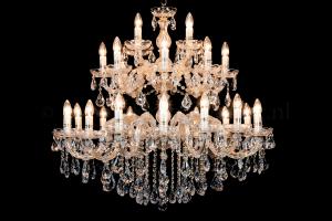 Lustre cristal de luxe Marie Therèse en or 28 ampoules - Ø95cm 