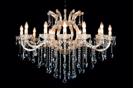Lustre cristal de luxe Marie Therèse en or Ovale 12 ampoules - 100cm x 80cm - Lustres en cristal