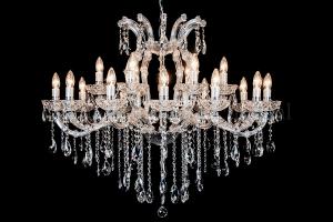 Lustre cristal de luxe Marie Therèse en chrome Ovale 18 ampoules - 100cm x 80cm
