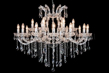 Lustre cristal de luxe Marie Therèse en chrome Ovale 18 ampoules - 100cm x 80cm - Lustres en cristal