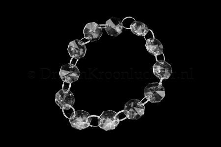 Perle Cristal Octagone 14mm avec anneau - Pièces de lustre en verre