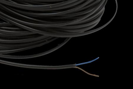 Câble Noir 2 conducteurs plat double isolation - 2 x 0,75mm² - L électricité