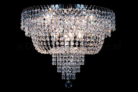 Plafonnier Salle 8 ampoules (cristal /argent) – Ø60cm - Salle