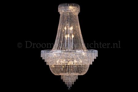 Lustre empire 24 ampoules cristal chrome- Ø100cm - Salle - Salle