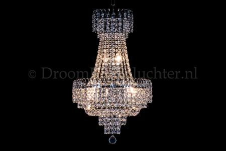 Lustre empire 6 ampoules cristal chrome - Ø40cm - Salle - Salle