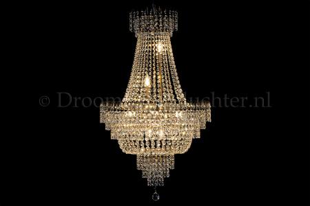 Lustre empire 10 ampoules cristal bronze - Ø60cm - Salle - Salle