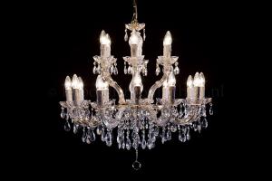 Crystal Chandelier Maria Theresa in gold 18 lights - Ø75cm 