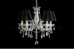 Chandelier Maria Theresa 5 light with double fabric black Organza shades